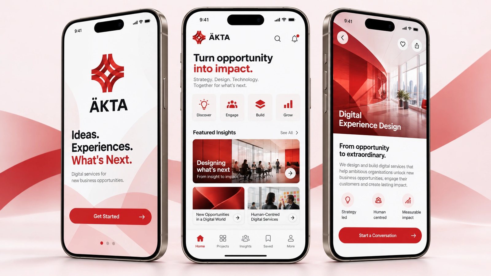 ÄKTA. Mobile app screens