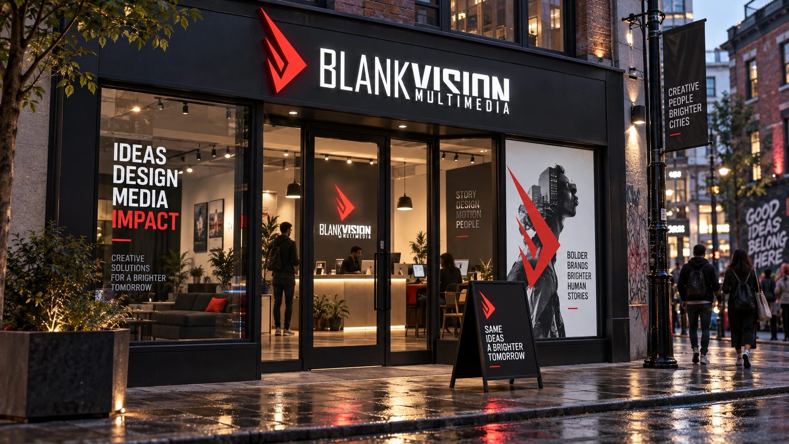Blank Vision. Studio signage