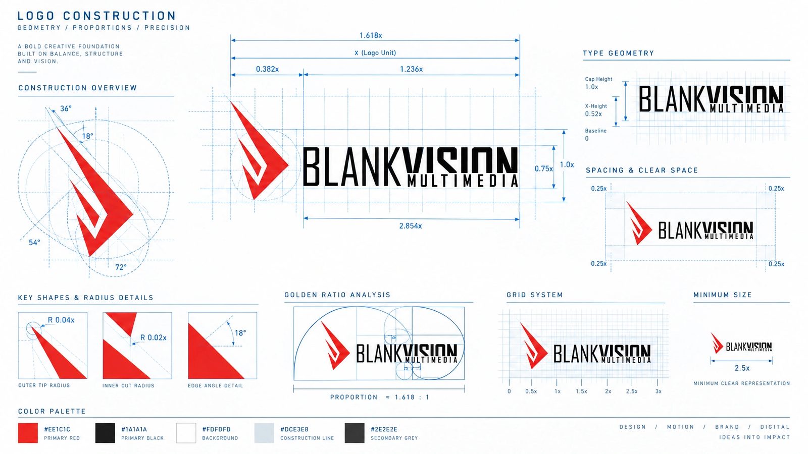 Blank Vision. Logo construction grid