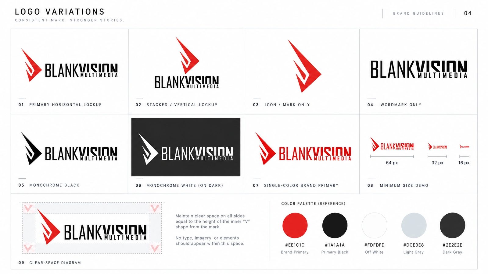 Blank Vision. Logo variations sheet