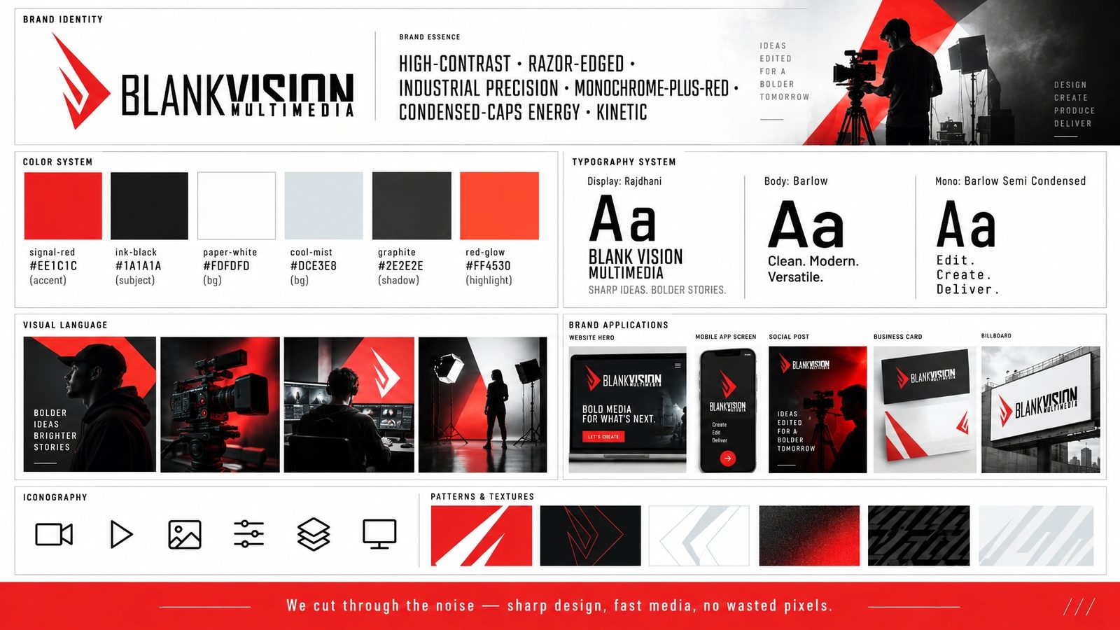 Blank Vision. Brand guidelines sheet