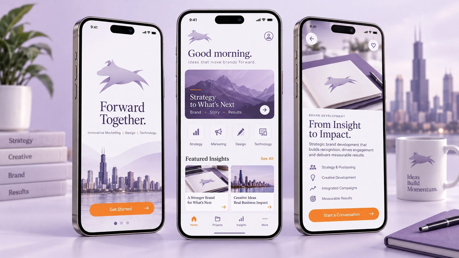 CBD Marketing. Mobile app screens