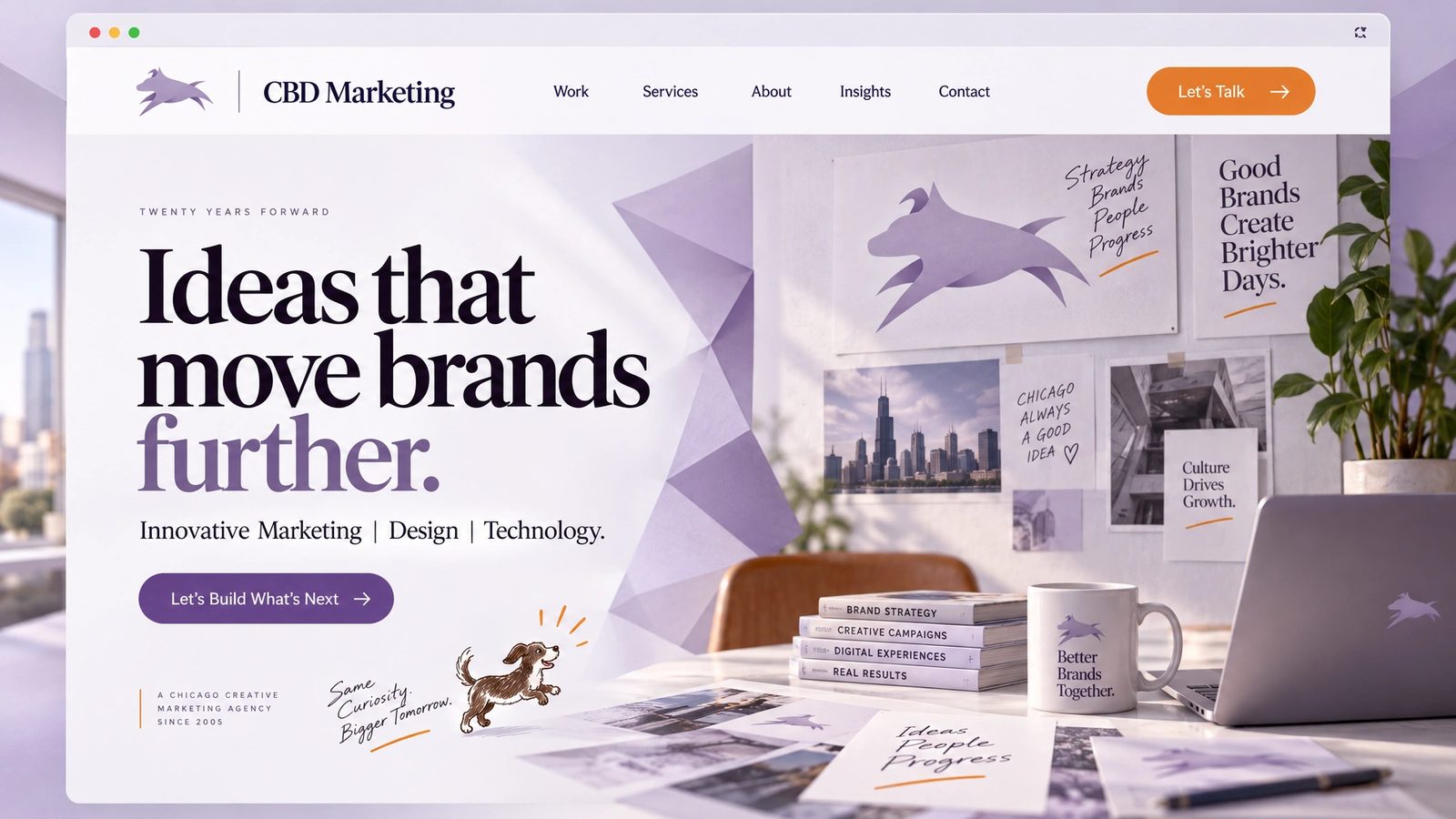 CBD Marketing. Website hero, Ideas that move brands further