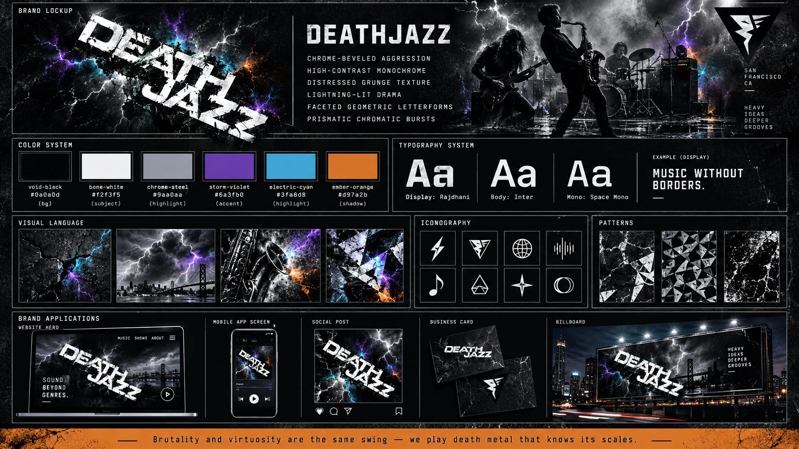 DeathJazz. Brand guidelines sheet