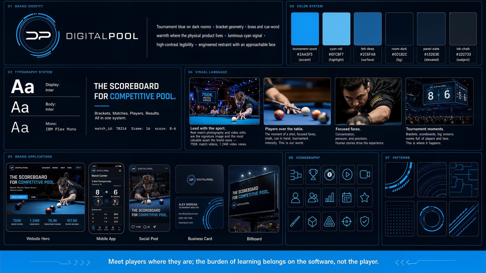 Digital Pool. Brand guidelines sheet