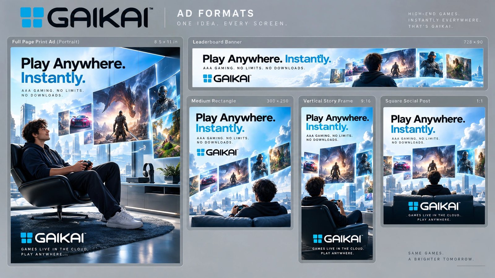 Gaikai. Ad format sheet