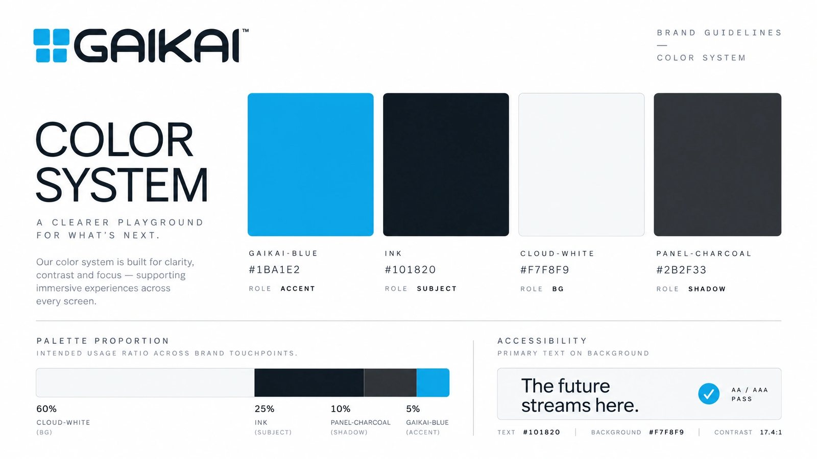 Gaikai. Colour system