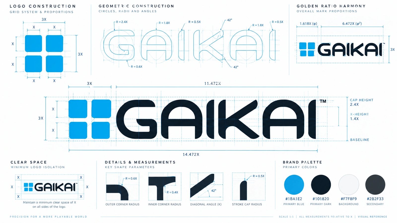 Gaikai. Logo construction grid