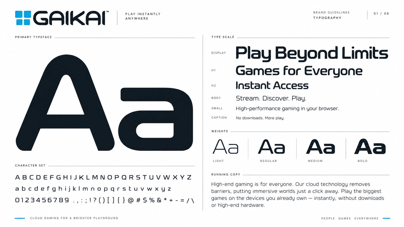 Gaikai. Typography specimen