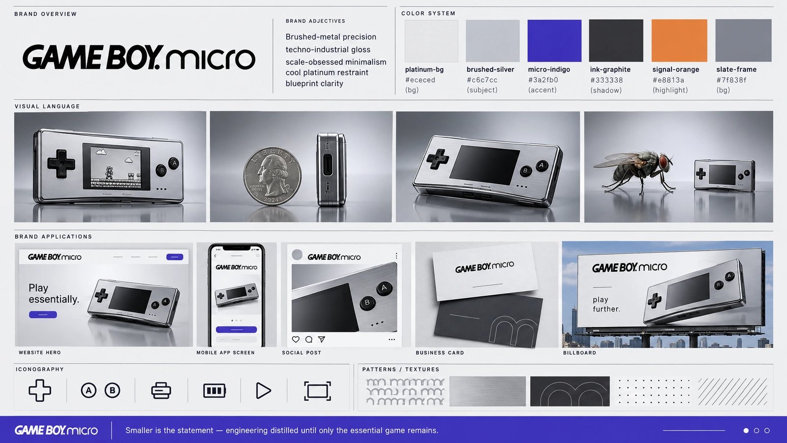 Game Boy Micro. Brand guidelines sheet
