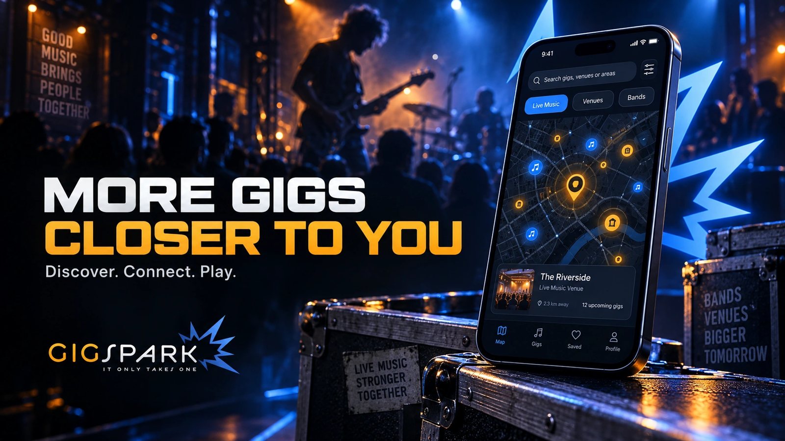 GigSpark. Campaign key visual, More Gigs Closer to You
