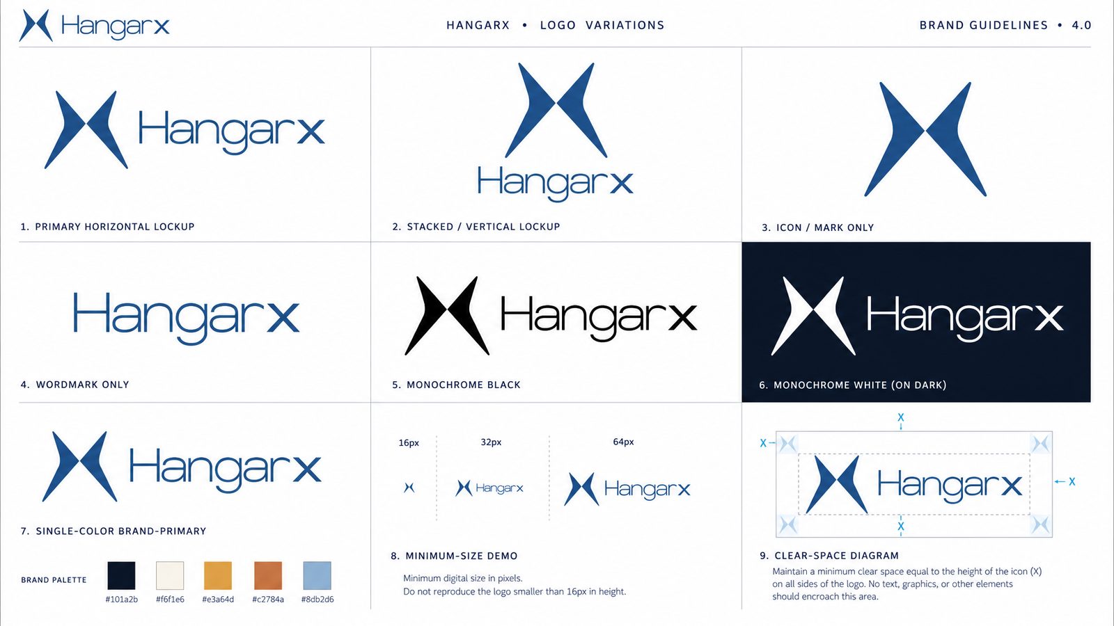 HangarX. Logo variations sheet