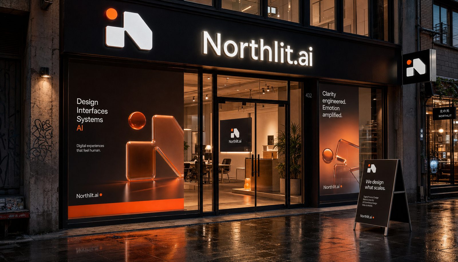 Northlit. Storefront signage