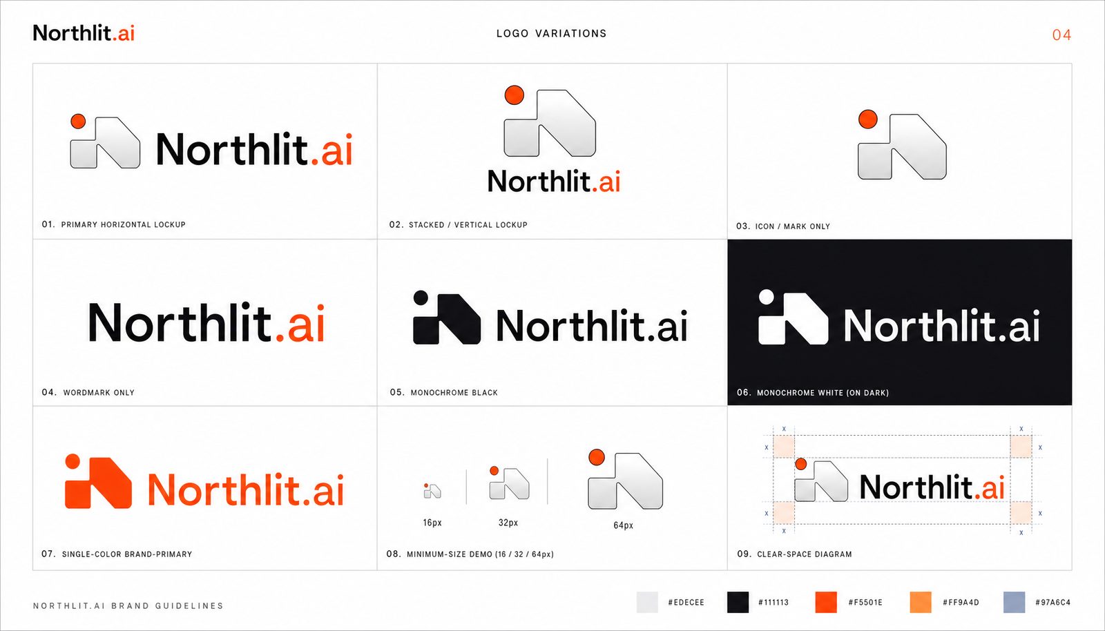 Northlit. Logo variations sheet
