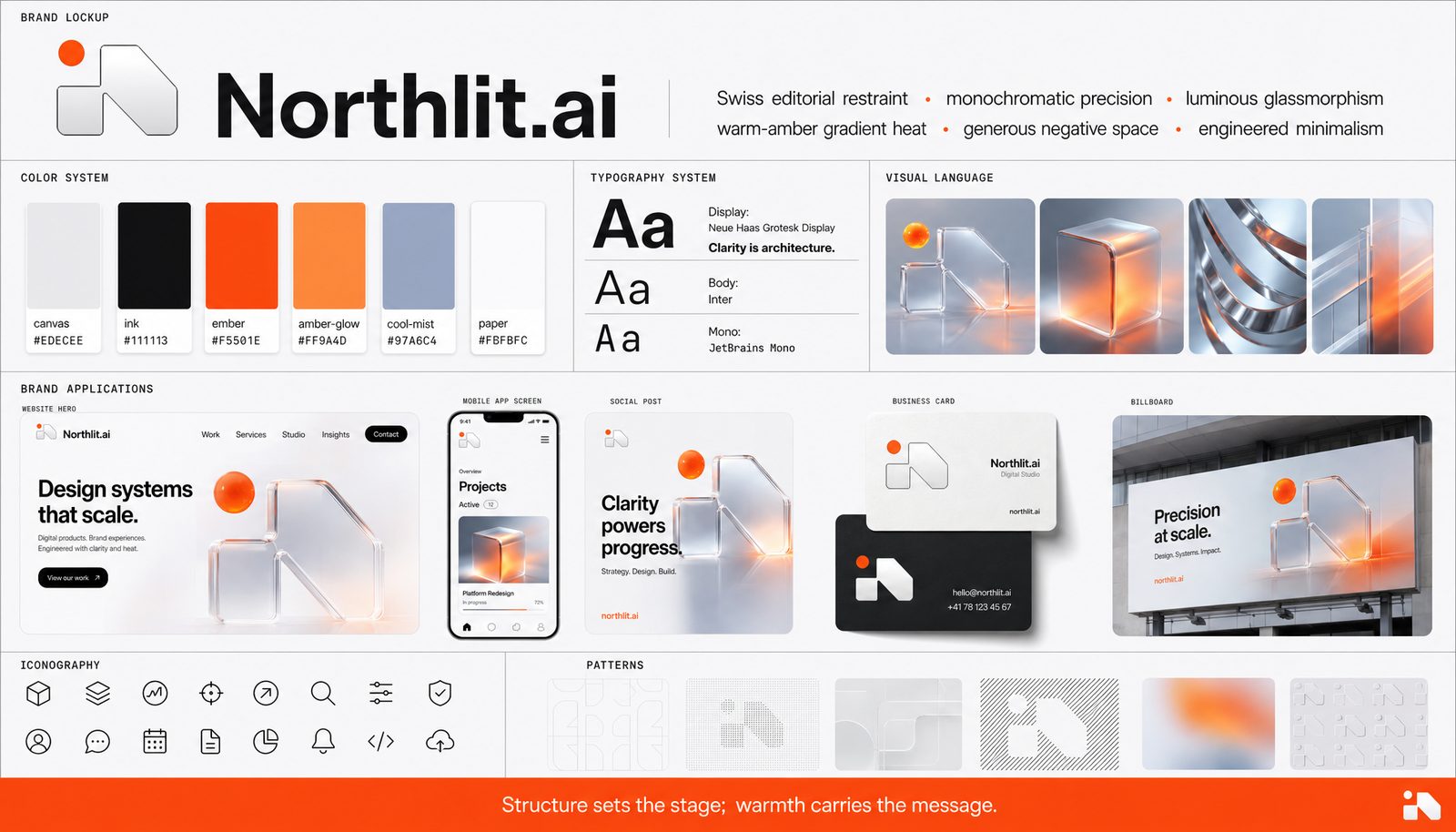 Northlit. Brand guidelines sheet