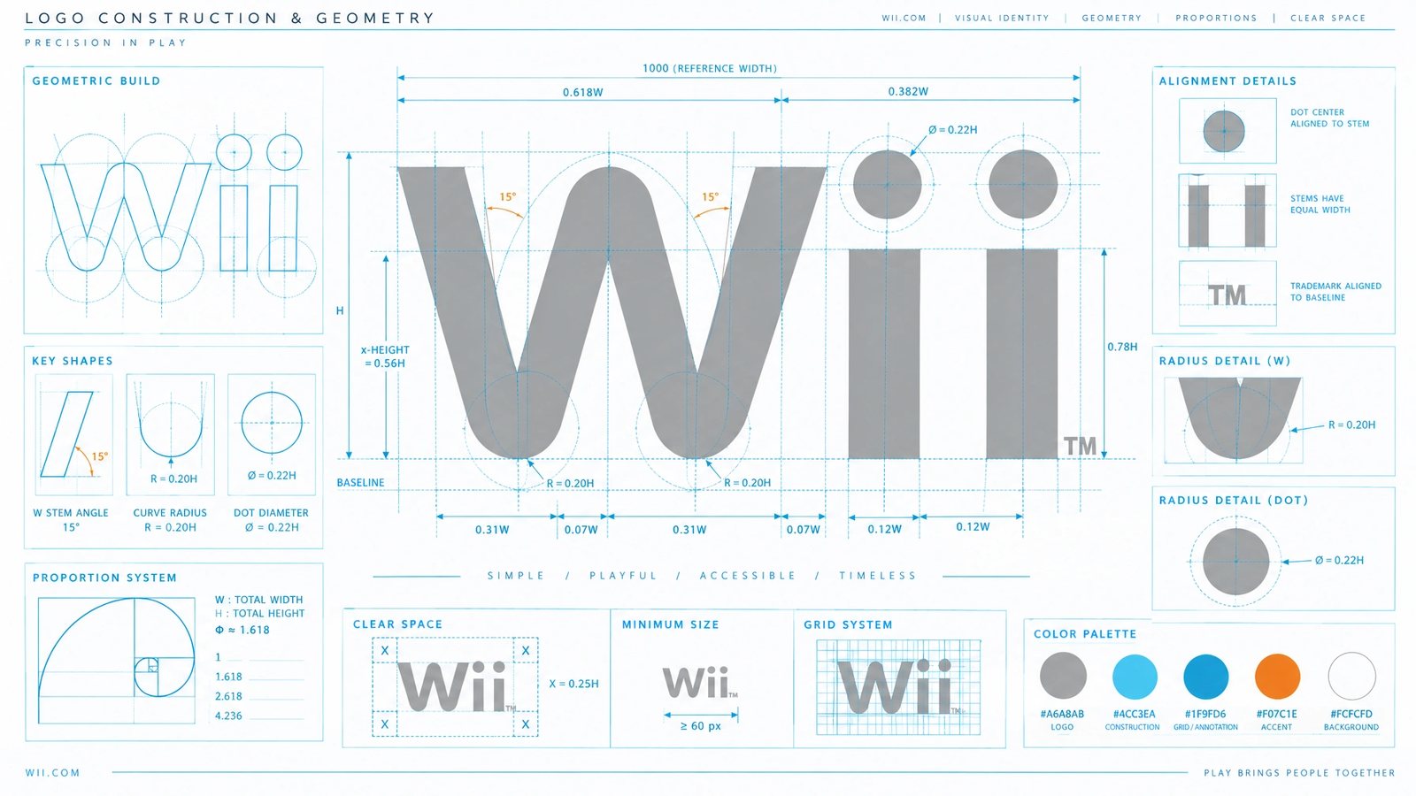 Wii.com. Logo construction grid