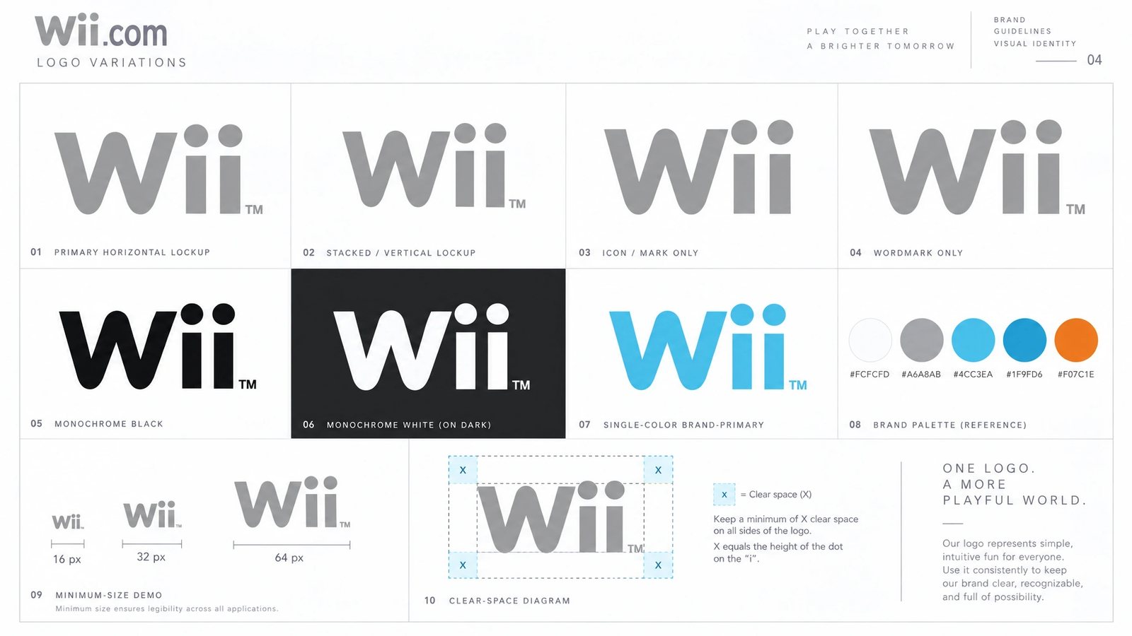 Wii.com. Logo variations sheet