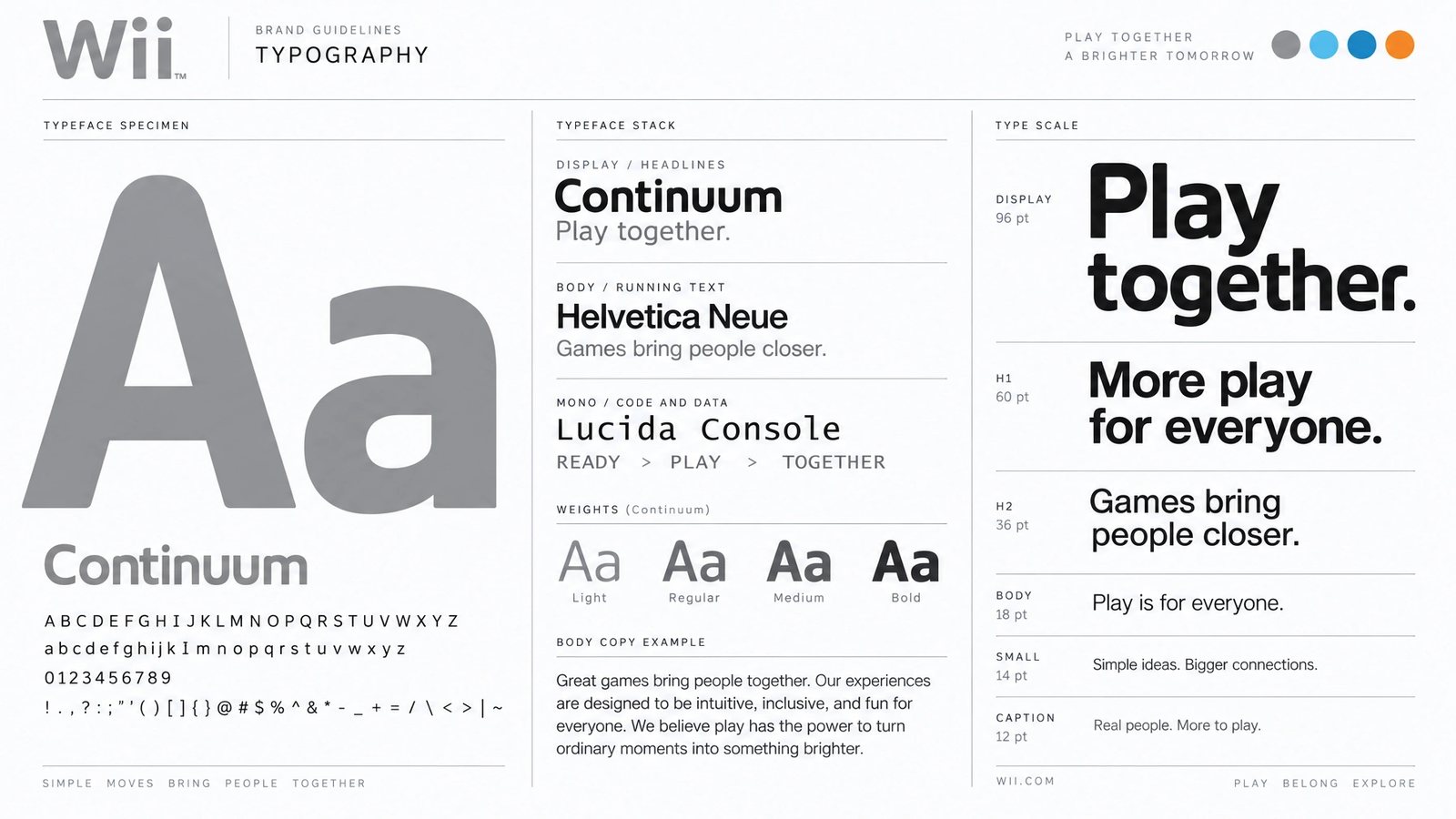 Wii.com. Typography specimen