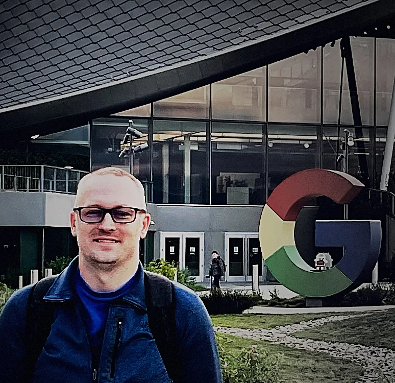 Isaac Wooten outside Google’s Bay View campus
